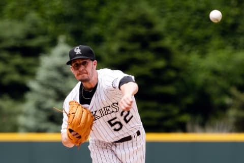 Colorado Rockies relief pitcher Chris Rusin. Mandatory Credit: Isaiah J. Downing-USA TODAY Sports