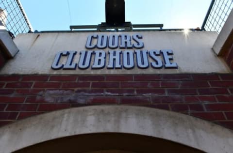 Aug 21, 2016; Denver, CO, USA; General view of the entrance to the Coors Field clubhouse during the first inning of the game between the Chicago Cubs against the Colorado Rockies at Coors Field. The Rockies defeated the Cubs 11-4. Mandatory Credit: Ron Chenoy-USA TODAY Sports