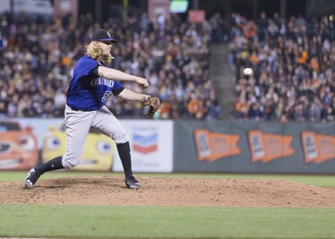 Colorado Rockies starting pitcher Jon Gray. Mandatory Credit: Neville E. Guard-USA TODAY Sports