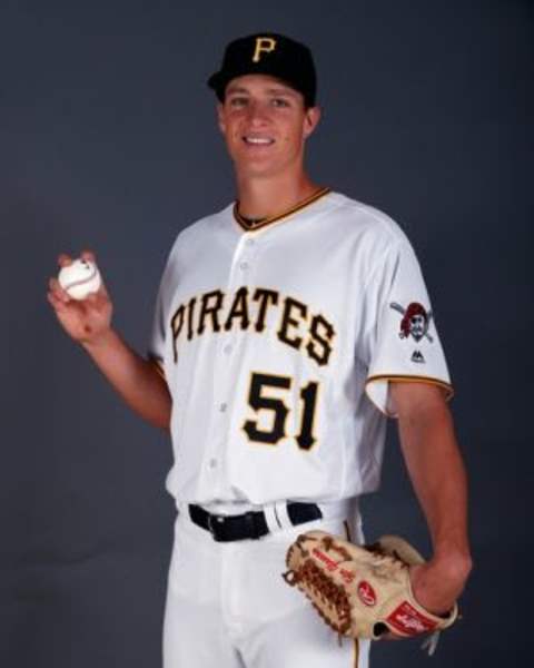 Feb 25, 2016; Bradenton, FL, USA; Pittsburgh Pirates starting pitcher Tyler Glasnow (51) poses for a photo at Pirate City. Mandatory Credit: Butch Dill-USA TODAY Sports