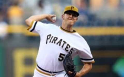 Sep 7, 2016; Pittsburgh, PA, USA; Pittsburgh Pirates starting pitcher Jameson Taillon (50) delivers a pitch against the St. Louis Cardinals during the first inning at PNC Park. Mandatory Credit: Charles LeClaire-USA TODAY Sports