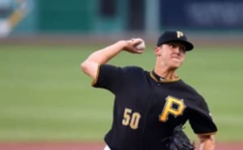 Aug 22, 2016; Pittsburgh, PA, USA; Pittsburgh Pirates starting pitcher Jameson Taillon (50) delivers a pitch against the Houston Astros during the first inning at PNC Park. Mandatory Credit: Charles LeClaire-USA TODAY Sports