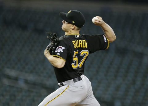 DETROIT, MI – APRIL 17: Nick Burdi #57 of the Pittsburgh Pirates pitches against the Detroit Tigers at Comerica Park on April 17, 2019 in Detroit, Michigan. (Photo by Duane Burleson/Getty Images)