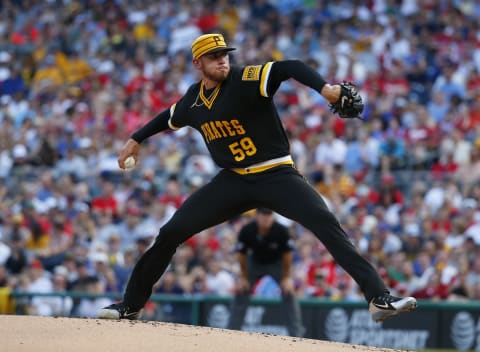 PITTSBURGH, PA – JULY 20: Joe Musgrove #59 of the Pittsburgh Pirates in action against the Philadelphia Phillies at PNC Park on July 20, 2019 in Pittsburgh, Pennsylvania. (Photo by Justin K. Aller/Getty Images)