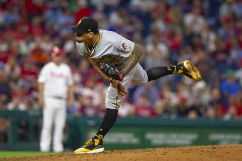 PHILADELPHIA, PA – AUGUST 27: Keone Kela #35 of the Pittsburgh Pirates throws a pitch against the Philadelphia Phillies at Citizens Bank Park on August 27, 2019 in Philadelphia, Pennsylvania. (Photo by Mitchell Leff/Getty Images)