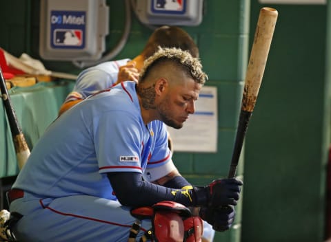 PITTSBURGH, PA – SEPTEMBER 07: Yadier Molina #4 of the St. Louis Cardinals in action against the Pittsburgh Pirates at PNC Park on September 7, 2019 in Pittsburgh, Pennsylvania. (Photo by Justin K. Aller/Getty Images)