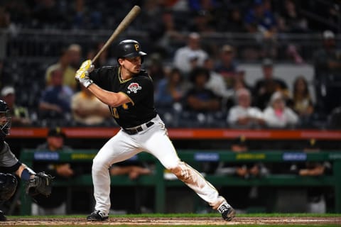 PITTSBURGH, PA – SEPTEMBER 18: Bryan Reynolds #10 of the Pittsburgh Pirates in action during the game against the Seattle Mariners at PNC Park on September 18, 2019 in Pittsburgh, Pennsylvania. (Photo by Joe Sargent/Getty Images)