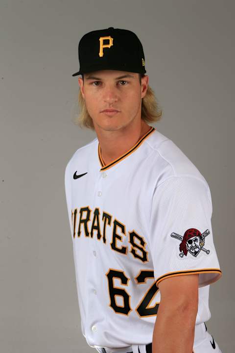 BRADENTON, FL – FEBRUARY 19: Blake Cederlind #62 of the Pittsburgh Pirates poses for a photo during the Pirates’ photo day on February 19, 2020 at Pirate City in Bradenton, Florida. (Photo by Brian Blanco/Getty Images)