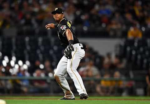 PITTSBURGH, PA – SEPTEMBER 27: Erik Gonzalez #2 of the Pittsburgh Pirates in action during the game against the Cincinnati Reds at PNC Park on September 27, 2019 in Pittsburgh, Pennsylvania. (Photo by Joe Sargent/Getty Images)