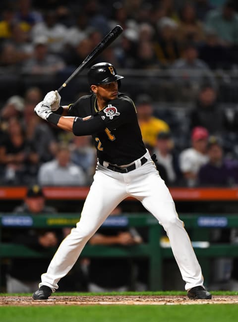 PITTSBURGH, PA – SEPTEMBER 24: Erik Gonzalez #2 of the Pittsburgh Pirates in action during the game against the Chicago Cubs at PNC Park on September 24, 2019 in Pittsburgh, Pennsylvania. (Photo by Joe Sargent/Getty Images)