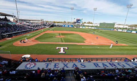 SURPRISE, ARIZONA – FEBRUARY 27: General view of Surprise Stadium during a Cactus League spring training game between the Chicago Cubs and Texas Rangers on February 27, 2020 in Surprise, Arizona. (Photo by Ralph Freso/Getty Images)