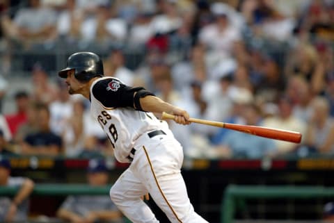 Pirate Jason Kendall at PNC Park in Pittsburgh, Pennsylvania July 3, 2004 (Photo by Sean Brady/Getty Images)