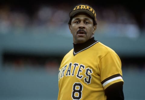 PITTSBURGH, PA – OCTOBER 13: Willie Stargell #8 of the Pittsburgh Pirates looks on from the field during game 4 of the 1979 World Series against the Baltimore Orioles at Three Rivers Stadium on October 13, 1979 in Pittsburgh, Pennsylvania. The Orioles defeated the Pirates 9-6. (Photo by George Gojkovich/Getty Images)