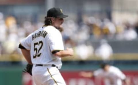 PITTSBURGH, PA – JULY 22: Joel Hanrahan #52 of the Pittsburgh Pirates celebrates after the game against the Miami Marlins at PNC Park on July 22, 2012 in Pittsburgh, Pennsylvania. The Pirates won 3-0. (Photo by Joe Robbins/Getty Images)