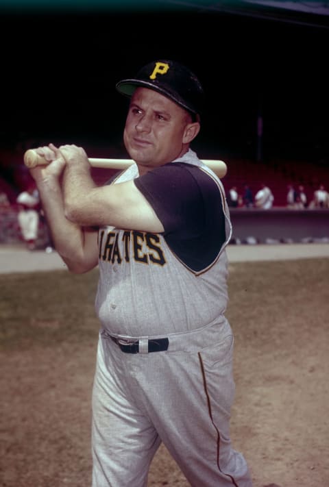 UNSPECIFIED – CIRCA 1960: Smoky Burgess #6 of the Pittsburgh Pirates poses for this photo before a Major League Baseball game circa 1960. Burgess played for the Pirates from 1959-64. (Photo by Focus on Sport/Getty Images)