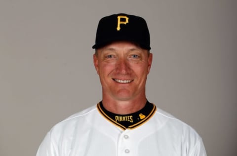 BRADENTON, FL – FEBRUARY 17: Coach Jeff Bannister #28 of the Pittsburgh Pirates poses for a photo during photo day at Pirate City on February 17, 2013 in Bradenton, Florida. (Photo by J. Meric/Getty Images)