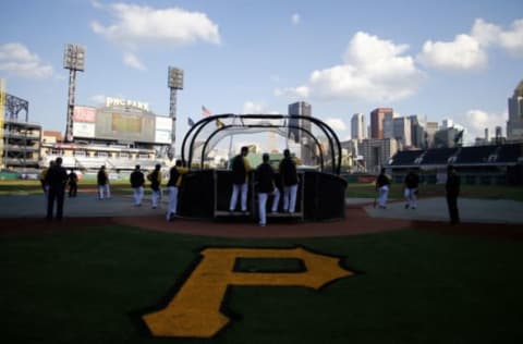 PITTSBURGH, PA – OCTOBER 01: A general view during batting practice before the National League Wild Card game at PNC Park October 1, 2013 in Pittsburgh, Pennsylvania. (Photo by Justin K. Aller/Getty Images)