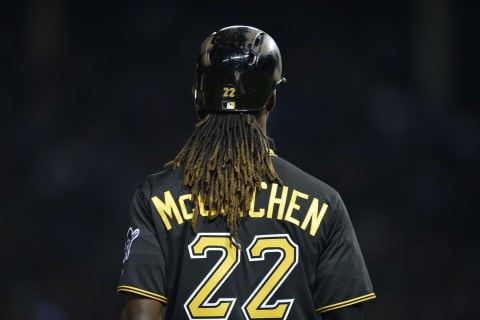 CHICAGO, IL – SEPTEMBER 24: Andrew McCutchen #22 of the Pittsburgh Pirates stands on the field during the fifth inning against the Chicago Cubs at Wrigley Field on September 24, 2013 in Chicago, Illinois. The Pirates defeated the Cubs 8-2. (Photo by Brian D. Kersey/Getty Images)