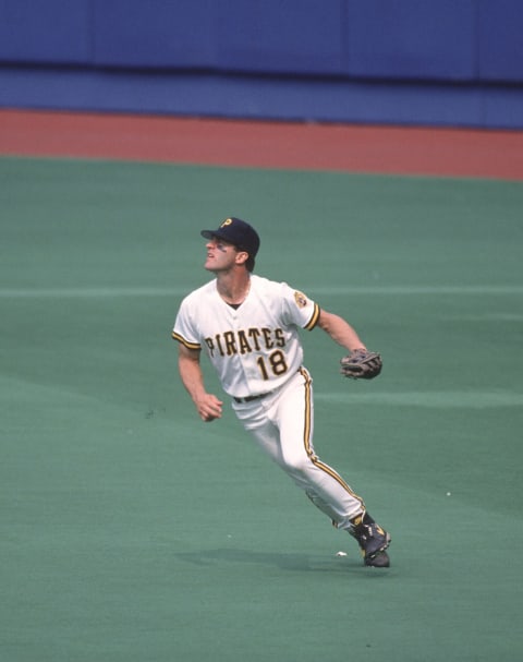 PITTSBURGH, PA – CIRCA 1992: Andy Van Slyke #18 of the Pittsburgh Pirates in action during an Major League Baseball game circa 1992 at Three Rivers Stadium in Pittsburgh, Pennsylvania. Van Slyke played for the Pirates from 1987-94. (Photo by Focus on Sport/Getty Images)