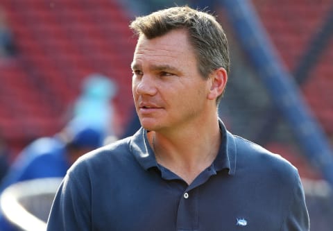 BOSTON, MA – JUNE 12: Ben Cherington, general manager of the Boston Red Sox, leaves the field before a game with the Toronto Blue Jays at Fenway Park on June 12, 2015 in Boston, Massachusetts. (Photo by Jim Rogash/Getty Images)