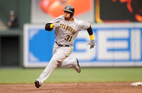 BALTIMORE, MD – MAY 1: Jose Tabata #31 of the Pittsburgh Pirates hits a lead off triple in the second inning during a baseball game against the Baltimore Orioles in game one of a doubleheader on May 1, 2014 at Oriole Park at Camden Yards in Baltimore, Maryland. (Photo by Mitchell Layton/Getty Images)