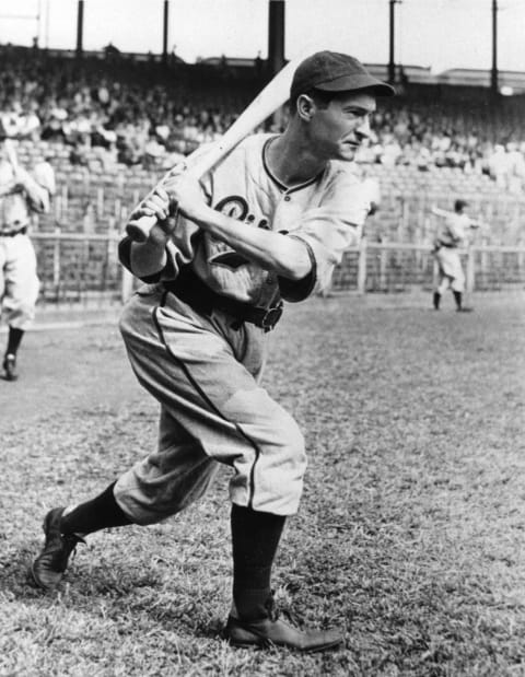 PITTSBURGH – 1938. Paul Waner, outfielder for the Pittsburgh Pirates, takes some cuts before a game at Forbes Field in 1938. (Photo by Mark Rucker/Transcendental Graphics, Getty Images)