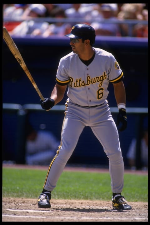 5 Jun 1994: First baseman Orlando Merced of the Pittsburgh Pirates gets ready to bat against the Colorado Rockies at Coors Field in Denver, Colorado. The Pirates defeated the Rockies 4-3. Mandatory Credit: Tim Defrisco/Allsport