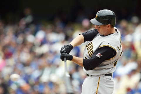 LOS ANGELES – APRIL 22: Adam LaRoche #25 of the Pittsburgh Pirates swings at the pitch against the Los Angeles Dodgers at Dodger Stadium on April 22, 2007 in Los Angeles, California. (Photo by Jeff Gross/Getty Images)