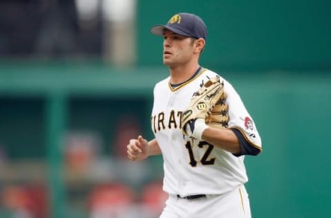 PITTSBURGH – APRIL 13: Freddy Sanchez #12 of the Pittsburgh Pirates gets ready infield during the Opening Day game against the Houston Astros at PNC Park on April 13, 2009 in Pittsburgh, Pennsylvania. (Photo by: Gregory Shamus/Getty Images)