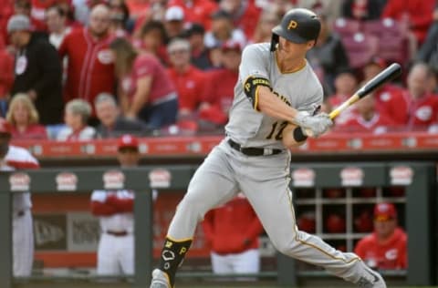 CINCINNATI, OHIO – MARCH 28: Corey Dickerson #12 of the Pittsburgh Pirates bats in the third inning on Opening Day between the Pittsburgh Pirates and the Cincinnati Reds at Great American Ball Park on March 28, 2019 in Cincinnati, Ohio. (Photo by Bobby Ellis/Getty Images)