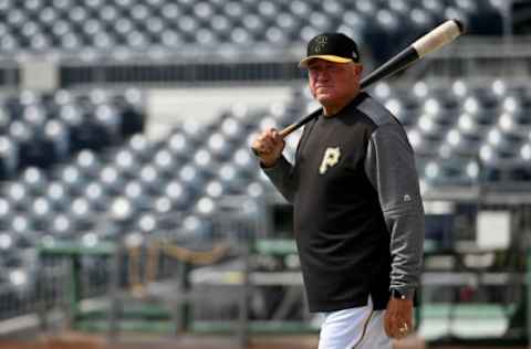 PITTSBURGH, PA – APRIL 06: Manager Clint Hurdle #13 of the Pittsburgh Pirates looks on during batting practice before the game against the Cincinnati Reds at PNC Park on April 6, 2019 in Pittsburgh, Pennsylvania. (Photo by Justin Berl/Getty Images)