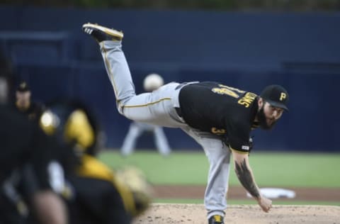 SAN DIEGO, CA – MAY 16: Trevor Williams #34 of the Pittsburgh Pirates pitches during the first inning of a baseball game against the San Diego Padres at Petco Park May 16, 2019 in San Diego, California. (Photo by Denis Poroy/Getty Images)