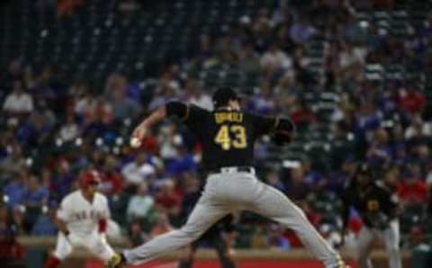 ARLINGTON, TEXAS – APRIL 30: Steven Brault #43 of the Pittsburgh Pirates throws against the Texas Rangers in the fifth inning at Globe Life Park in Arlington on April 30, 2019 in Arlington, Texas. (Photo by Ronald Martinez/Getty Images)