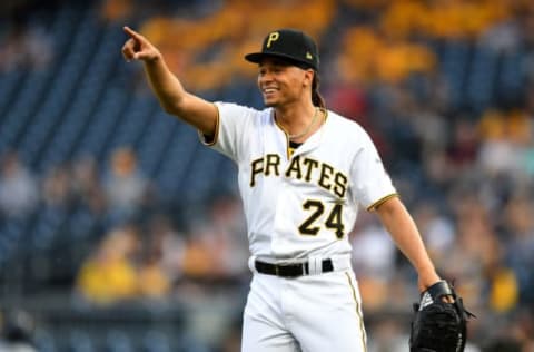 PITTSBURGH, PA – MAY 31: Chris Archer #24 of the Pittsburgh Pirates reacts to a play made by Kevin Newman #27 (not pictured) during the first inning agains the Milwaukee Brewers at PNC Park on May 31, 2019 in Pittsburgh, Pennsylvania. (Photo by Joe Sargent/Getty Images)