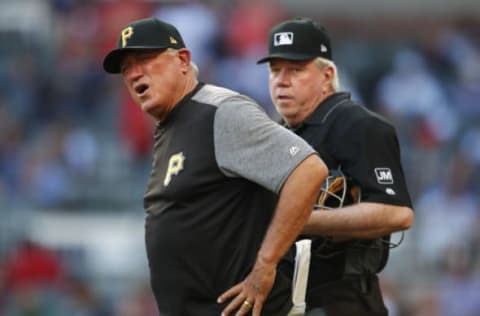 ATLANTA, GA – JUNE 10: Manager Clint Hurdle of the Pittsburgh Pirates is ejected during the first inning of an MLB game against the Atlanta Braves at SunTrust Park on June 10, 2019 in Atlanta, Georgia. (Photo by Todd Kirkland/Getty Images