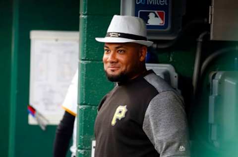 PITTSBURGH, PA – JULY 22: Melky Cabrera #53 of the Pittsburgh Pirates looks on from the dugout against the St. Louis Cardinals at PNC Park on July 22, 2019 in Pittsburgh, Pennsylvania. (Photo by Justin K. Aller/Getty Images)