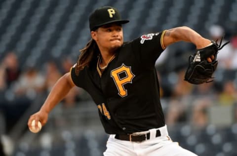 PITTSBURGH, PA – AUGUST 20: Chris Archer #24 of the Pittsburgh Pirates delivers a pitch in the first inning during the game against the Washington Nationals at PNC Park on August 20, 2019 in Pittsburgh, Pennsylvania. (Photo by Justin Berl/Getty Images)