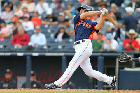 WEST PALM BEACH, FL – MARCH 09: Jamie Ritchie #82 of the Houston Astros in action against the Detroit Tigers during a spring training baseball game at FITTEAM Ballpark of the Palm Beaches on March 9, 2020 in West Palm Beach, Florida. The Astros defeated the Tigers 2-1. (Photo by Rich Schultz/Getty Images)