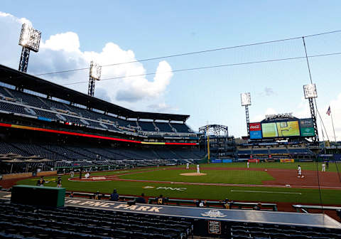 PITTSBURGH, PA – JULY 27: A general view of the Opening Day game between the Pittsburgh Pirates and the Milwaukee Brewers at PNC Park on July 27, 2020 in Pittsburgh, Pennsylvania. The 2020 season had been postponed since March due to the COVID-19 pandemic. (Photo by Justin K. Aller/Getty Images)