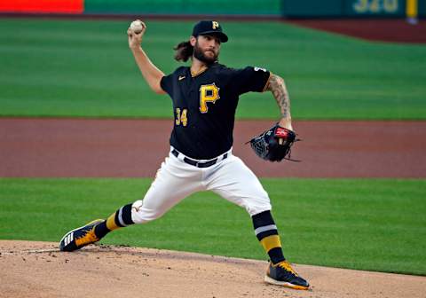 PITTSBURGH, PA – AUGUST 20: Trevor Williams #34 of the Pittsburgh Pirates pitches in the first inning against the Cleveland Indians at PNC Park on August 20, 2020 in Pittsburgh, Pennsylvania. (Photo by Justin K. Aller/Getty Images)