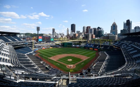 PITTSBURGH, PA – SEPTEMBER 06: A general view of the field in the fifth inning during the game between the Pittsburgh Pirates and the Cincinnati Reds at PNC Park on September 6, 2020 in Pittsburgh, Pennsylvania. (Photo by Justin Berl/Getty Images)