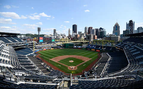 PITTSBURGH, PA – SEPTEMBER 06: A general view of the field in the fifth inning during the game between the Pittsburgh Pirates and the Cincinnati Reds at PNC Park on September 6, 2020 in Pittsburgh, Pennsylvania. (Photo by Justin Berl/Getty Images)