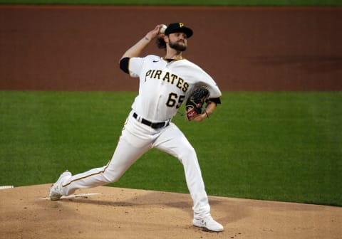 PITTSBURGH, PA – SEPTEMBER 21: JT Brubaker #65 of the Pittsburgh Pirates pitches in the first inning against the Chicago Cubs at PNC Park on September 21, 2020 in Pittsburgh, Pennsylvania. (Photo by Justin K. Aller/Getty Images)