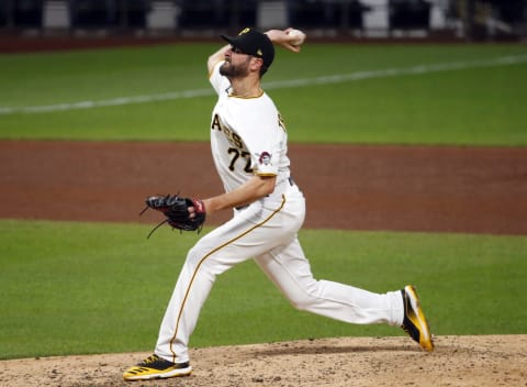 PITTSBURGH, PA – SEPTEMBER 21: Nick Tropeano #72 of the Pittsburgh Pirates pitches against the Chicago Cubs at PNC Park on September 21, 2020 in Pittsburgh, Pennsylvania. (Photo by Justin K. Aller/Getty Images)