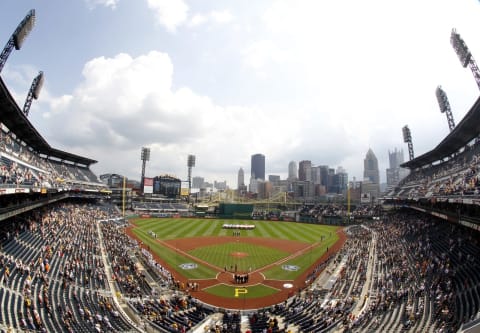 PITTSBURGH, PA – SEPTEMBER 11: A general view of PNC Park during the ceremony to commemorate September 11th, 2001 before the game between the Pittsburgh Pirates and the Florida Marlins on September 11, 2011 at PNC Park in Pittsburgh, Pennsylvania. (Photo by Justin K. Aller/Getty Images)