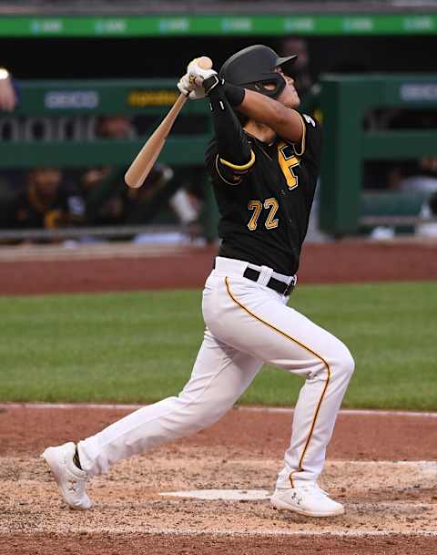 PITTSBURGH, PA – JULY 22: Ji-hwan Bae #72 of the Pittsburgh Pirates in action during the exhibition game against the Cleveland Indians at PNC Park on July 22, 2020 in Pittsburgh, Pennsylvania. (Photo by Justin Berl/Getty Images)