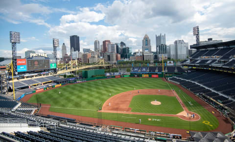 PITTSBURGH, PA – AUGUST 23: A general view of the field during the game between the Pittsburgh Pirates and the Milwaukee Brewers at PNC Park on August 23, 2020 in Pittsburgh, Pennsylvania. (Photo by Justin Berl/Getty Images) *** Local Caption ***