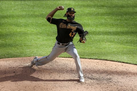 MILWAUKEE, WISCONSIN – AUGUST 30: Richard Rodriguez #42 of the Pittsburgh Pirates pitches in the ninth inning against the Milwaukee Brewers at Miller Park on August 30, 2020 in Milwaukee, Wisconsin. All players are wearing #42 in honor of Jackie Robinson Day, which was postponed April 15 due to the coronavirus outbreak. (Photo by Dylan Buell/Getty Images)