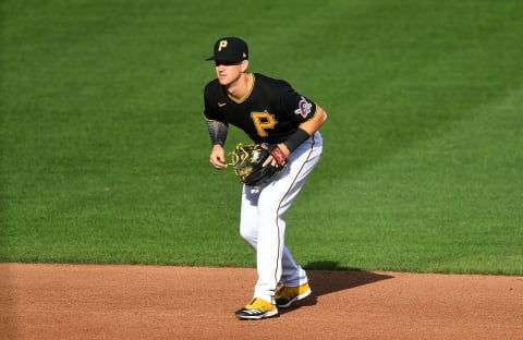 PITTSBURGH, PA – SEPTEMBER 18: Kevin Newman #27 of the Pittsburgh Pirates in action during the game against the St. Louis Cardinals at PNC Park on September 18, 2020 in Pittsburgh, Pennsylvania. (Photo by Joe Sargent/Getty Images)