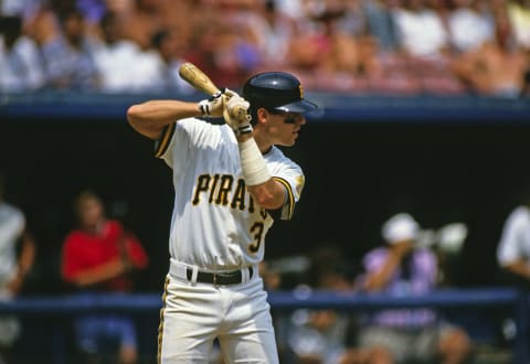 PITTSBURGH, PA – 1993: Jay Bell of the Pittsburgh Pirates bats during a Major League Baseball game at Three Rivers Stadium in 1993 in Pittsburgh, Pennsylvania. (Photo by George Gojkovich/Getty Images)